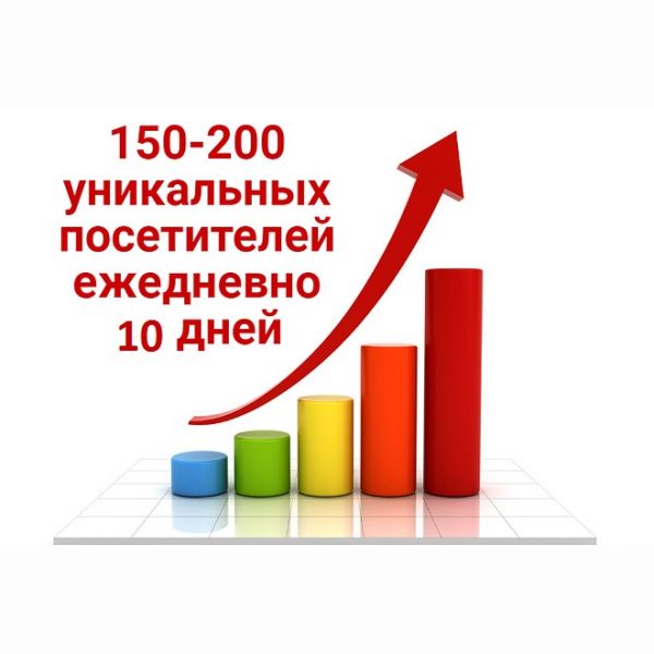 Трафик 150-200 посетителей на сайт ежедневно в течение 10 дней