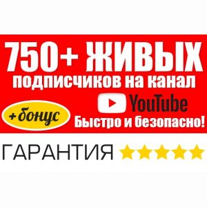 750 живых подписчиков на Ваш канал YouTube безопасно